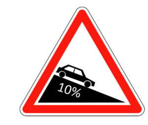 panneau routier pente 10%
